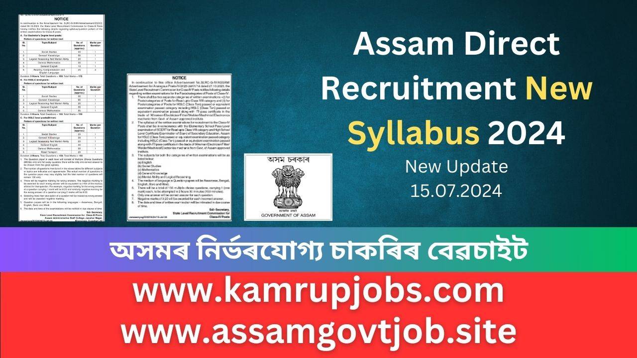 Assam Direct Recruitment New Syllabus 2024